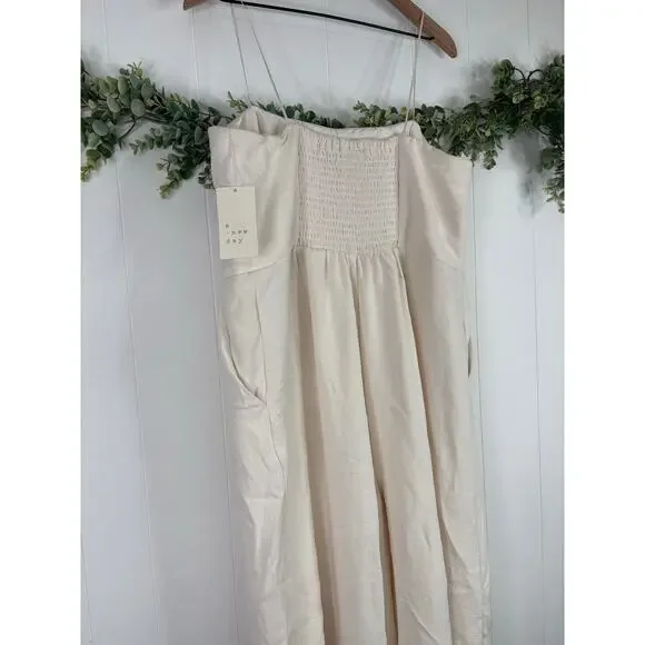 ‼️3/$30‼️ NWT A New Day Cream Strapless Wide Leg Jumpsuit Plus XXL - Picture 9 of 10